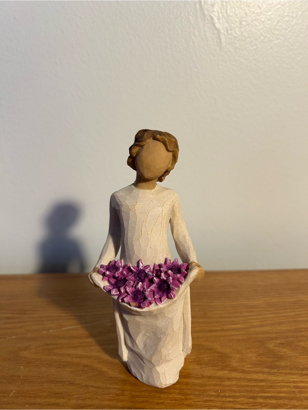 Willow Tree Figurine Holding Purple Flowers